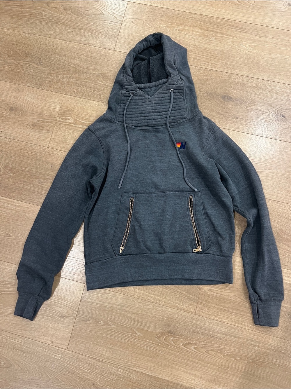 Aviator Nation Ninja hoodie. Charcoal gray size XS